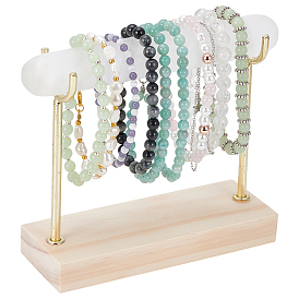 Подставки для демонстрации палочек/палочек из сплава и дерева, с натуральными гипсовыми декорациями, для браслетов