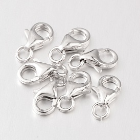 Sterling Silver Lobster Claw Clasps, 8.6x6mm, Hole: 4mm, about 279pcs/100g