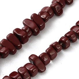 Нити синтетических немагнитных гематитовых бусин, окрашенных распылением, самородки