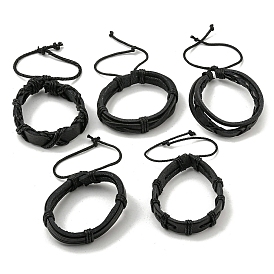 Adjustable PU Leather Waxed Cord Bracelets