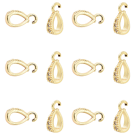 10 кулоны из латуни с прозрачным кубическим цирконием, слеза
