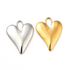 Pendentifs en acier inoxydable, charmes de coeur