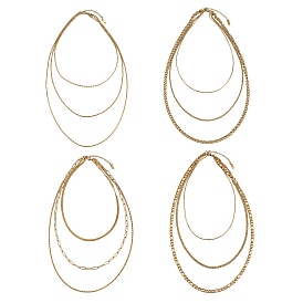 304 нержавеющая сталь 3 многослойные ожерелья для женщин