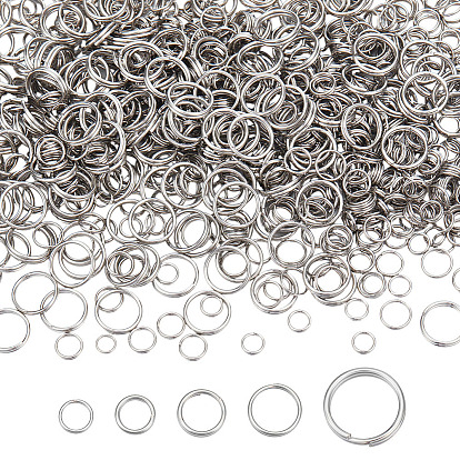 1000 шт 5 стиль 304 разъемные кольца из нержавеющей стали, кольца с двойной петлей