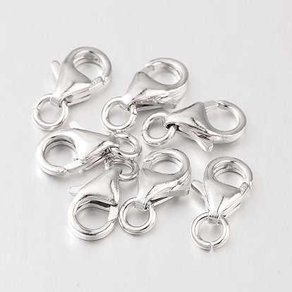 Sterling Silver Lobster Claw Clasps, 8.6x6mm, Hole: 4mm, about 279pcs/100g