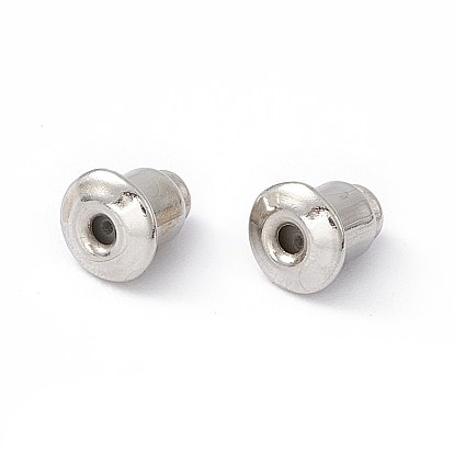 Brass Ear Nuts, Bullet Earring Backs, 5x5mm, Hole: 1mm