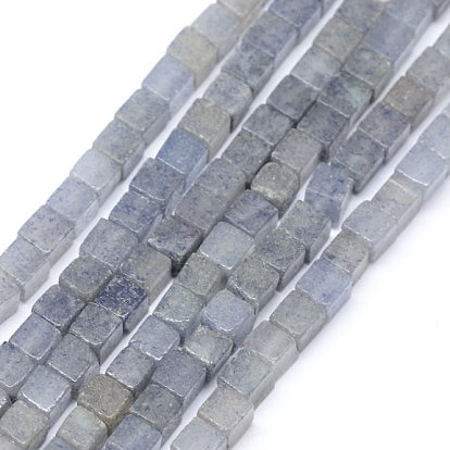 Natural Kyanite/Cyanite/Disthene Bead Strands, Cube, 4x4x4mm, Hole: 1mm, about 94~100pcs/strand, 15.7 inch
