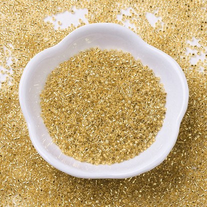 Бусины miyuki delica, цилиндр, японский бисер, 11/0, золотая линия