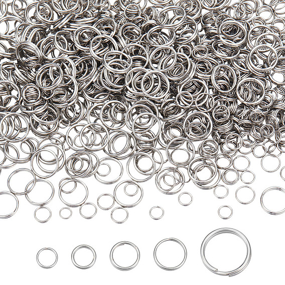 1000 шт 5 стиль 304 разъемные кольца из нержавеющей стали, кольца с двойной петлей