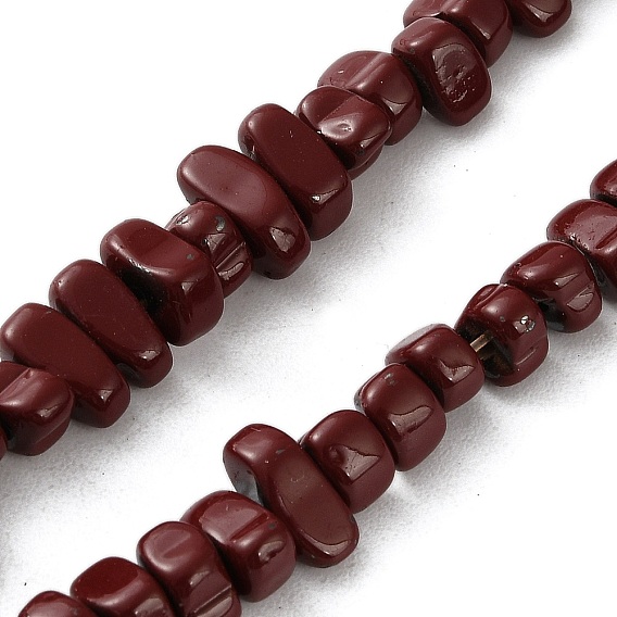 Нити синтетических немагнитных гематитовых бусин, окрашенных распылением, самородки