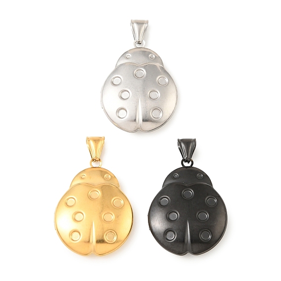 316 подвески из нержавеющей стали Locket, очарование божьей коровки, с 304 защелкой из нержавеющей стали на поручнях