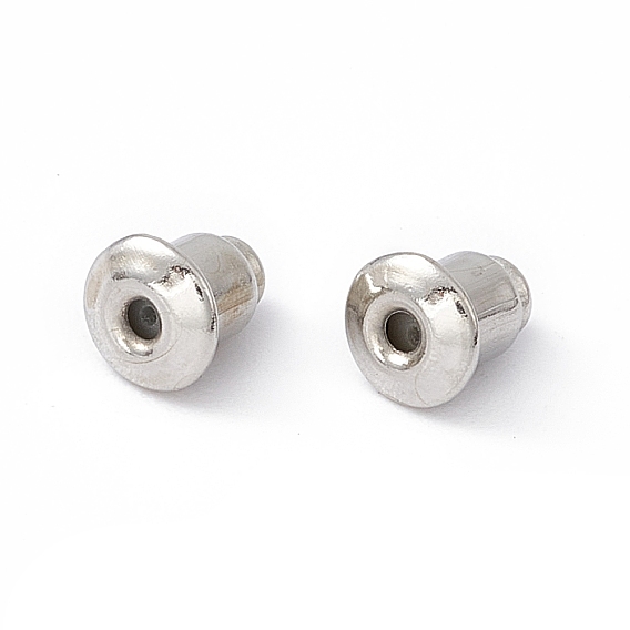 Brass Ear Nuts, Bullet Earring Backs, 5x5mm, Hole: 1mm