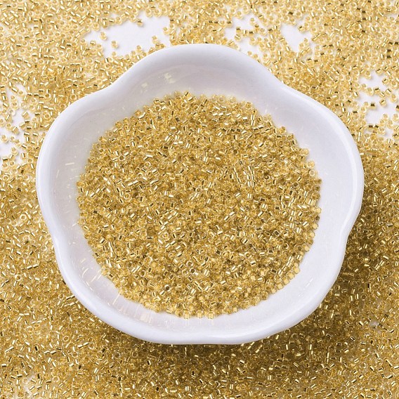 Бусины miyuki delica, цилиндр, японский бисер, 11/0, золотая линия