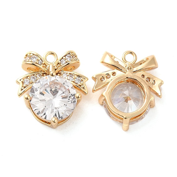 Латунные подвески, со стеклом, бантом прелести