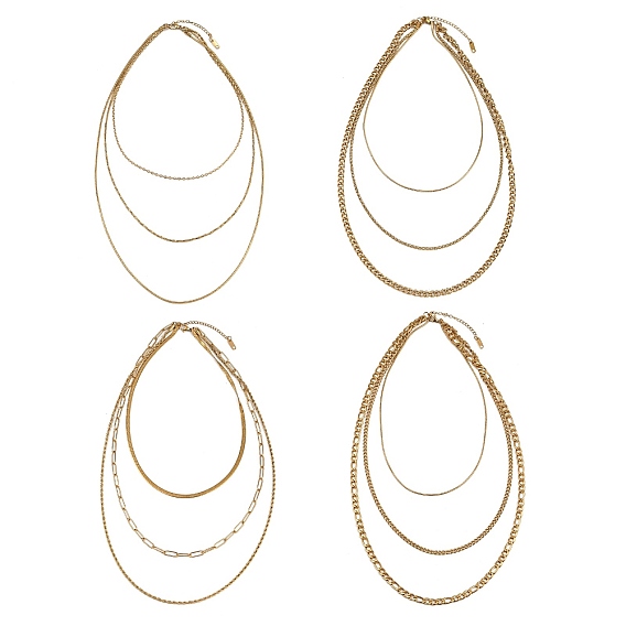 304 нержавеющая сталь 3 многослойные ожерелья для женщин