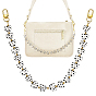 Cadenas de extensión de bolsas de acrílico, con broches de aleación giratorias, corazón, dorado