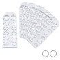 60Pcs Colored Paper Card, Rectangle, with 2Pcs Iron Loose Leaf Book Binder Hinged Rings