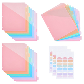 8шт. пластиковые разделители для папок, Вкладка индексной страницы для планировщика, блокнота и переплетных листов, прямоугольные