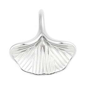 304 Stainless Steel Charms, Ginkgo Leaf