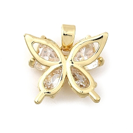 Латунные микро проложить кубического циркония прелести, бабочка