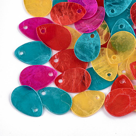 Spray Painted Capiz Shell Charms, Drop