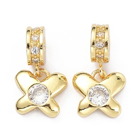 Brass Cubic Zirconia Pendants, Butterfly