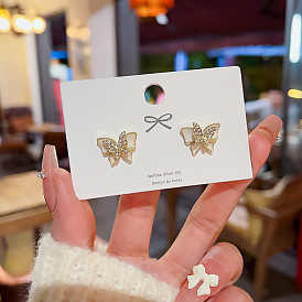 925 Sterling Silver Butterfly Earrings - Chic, Minimalist Design for Women's Fashion and Style