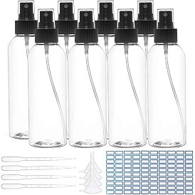 Plastic Spray Bottles, 3ML Disposable Plastic Dropper, Mini Transparent Plastic Funnel Hopper and Label Paster