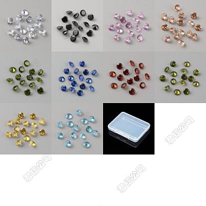 400 piezas 8 colores cabujones de circonita cúbica, facetados, diamante