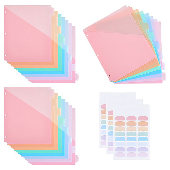 8шт. пластиковые разделители для папок, Вкладка индексной страницы для планировщика, блокнота и переплетных листов, прямоугольные