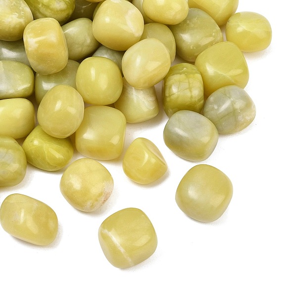 Cuentas de jade natural de limón, piedra caída, pepitas, sin agujero / sin perforar, Gemas para rellenar jarrones/sin perforar, gemas de relleno de jarrones