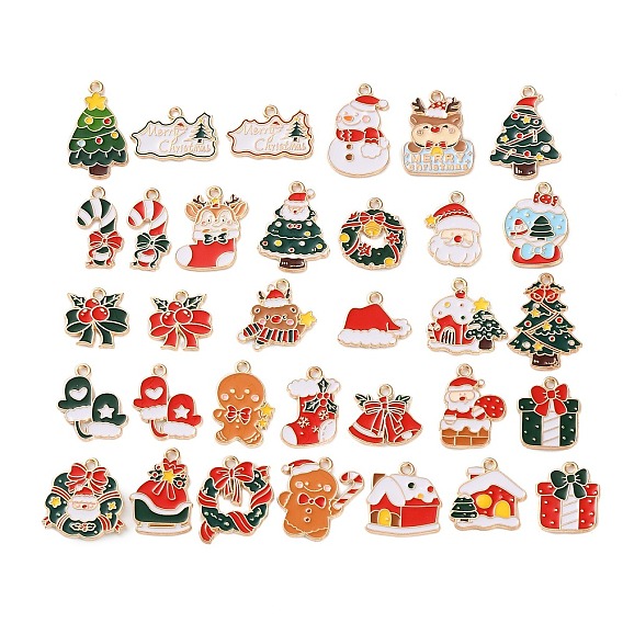 Подвески из эмали и сплава, Новогодняя тема, золотой свет