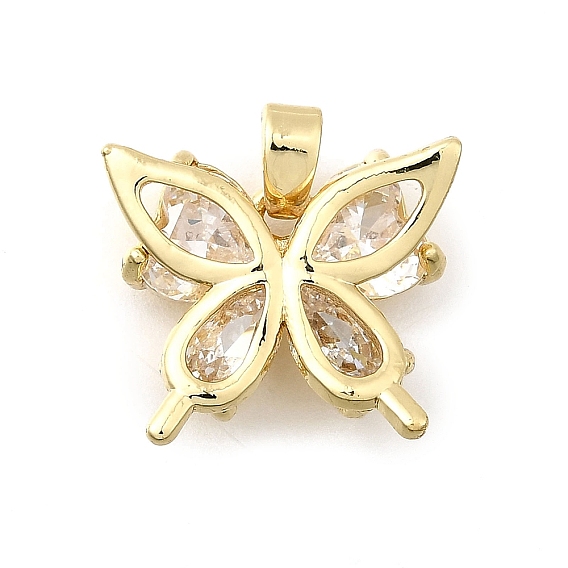Латунные микро проложить кубического циркония прелести, бабочка