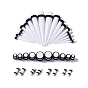 36Pcs 18 Style Ear Plugs Gauges Stretching Kit, Including Acrylic Tapers & Plugs & Tunnels, Cone Shape Earrings Piercing Jewelry for Men Women