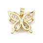Латунные микро проложить кубического циркония прелести, бабочка