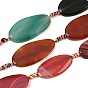 Натуральные полосатые агатовые бусы, окрашенная и подогревом, Twist овальные