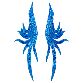 Цветочная вышивка полиэстер пришивные аппликации, с пластиковыми пайетками, украшение для свадебного платья своими руками, Cheongsam