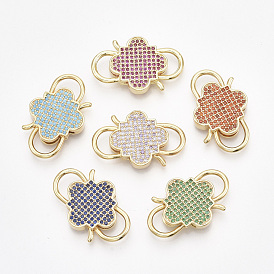 Golden Plated Brass Micro Pave Cubic Zirconia Clasps