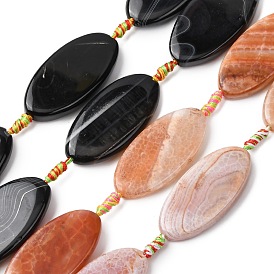 Природный агат бисер нитей, окрашенная и подогревом, лошадиный глаз 