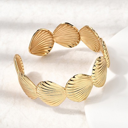 Женские 304 браслеты-манжеты из нержавеющей стали для женщин, формы раковины