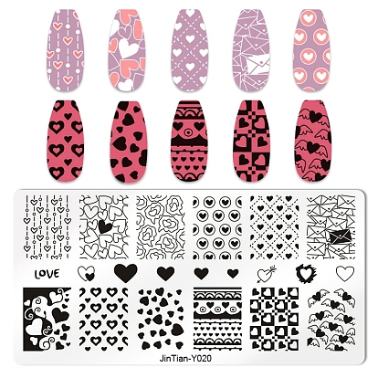 Stainless Steel Nail Art Stamping Plates, Nail Image Templates, Template Tool, Rectangle
