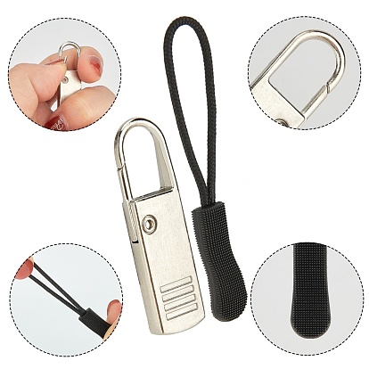 Gorgecraft Garment Accessories Sets, Including Zinc Alloy Replacement Zipper Pull Tabs & Plastic Zipper Puller with Strap