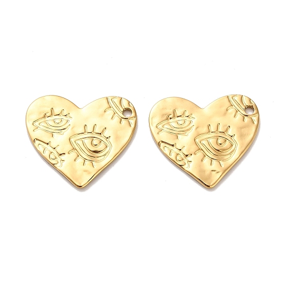 304 подвески из нержавеющей стали, Сердце с глаз, ионное покрытие (ip)