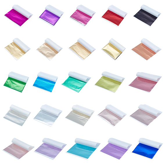 2000Pcs 25 Colors Aluminum Foil Sheets, DIY Crafts, Sqaure
