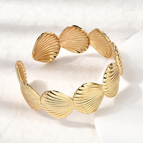 Женские 304 браслеты-манжеты из нержавеющей стали для женщин, формы раковины