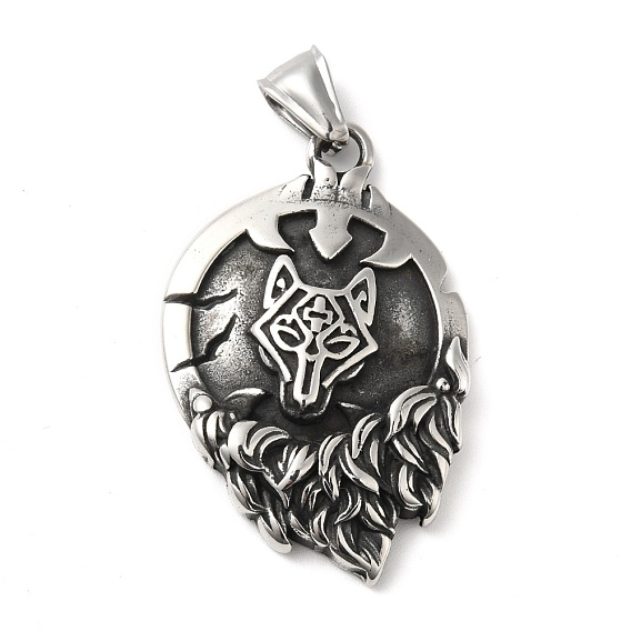 304 подвески для ручной полировки из нержавеющей стали, викинги нордический волк фенрир