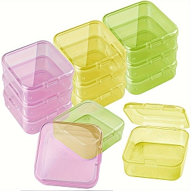 Square Plastic Bead Containers with Hinged Lid