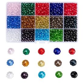 Opaque Solid Color Glass Beads, Faceted, Rondelle