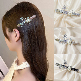 Alligator Hair Clips with Imitation Pearls, Hair Accessories for Women & Girls