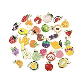 Подвески из эмали и сплава, золотые, фрукты